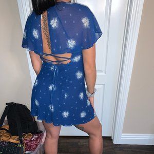 Urban Outfitter Blue Flowly Sundress